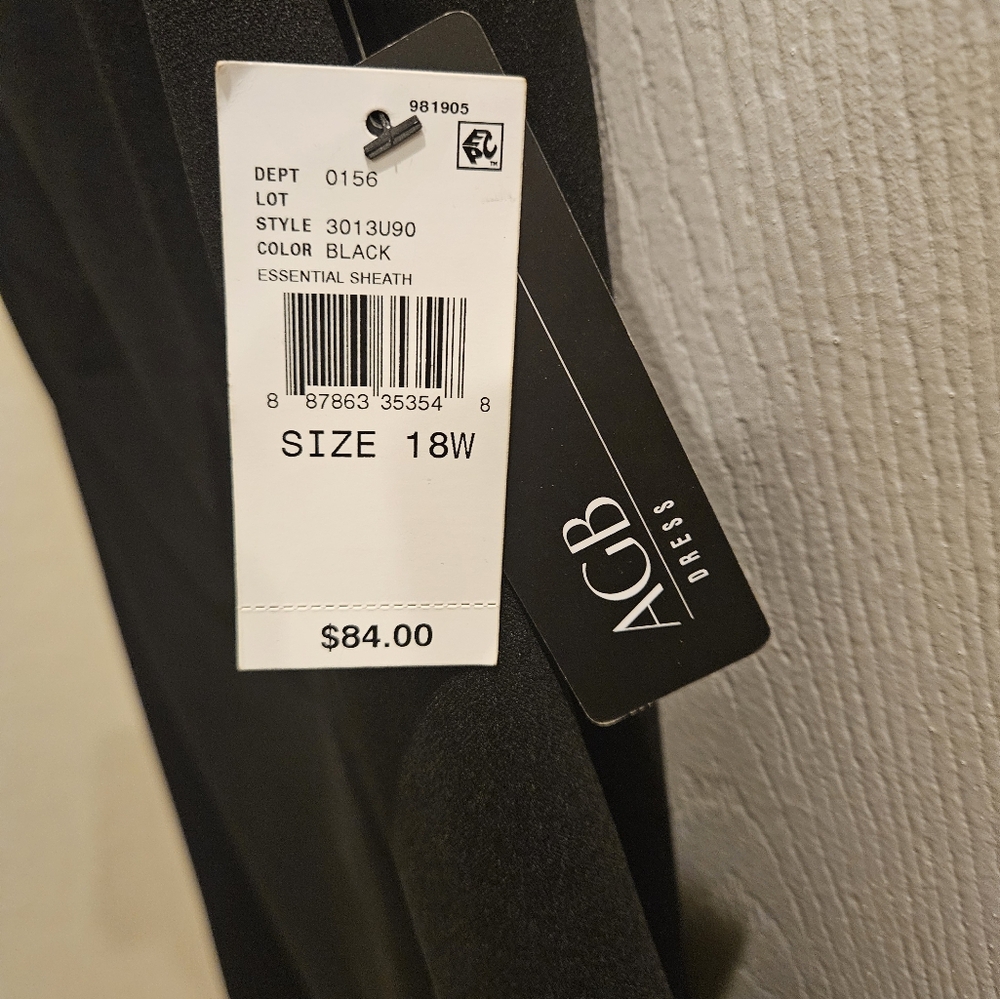 Black AGB essential lined sheath dress